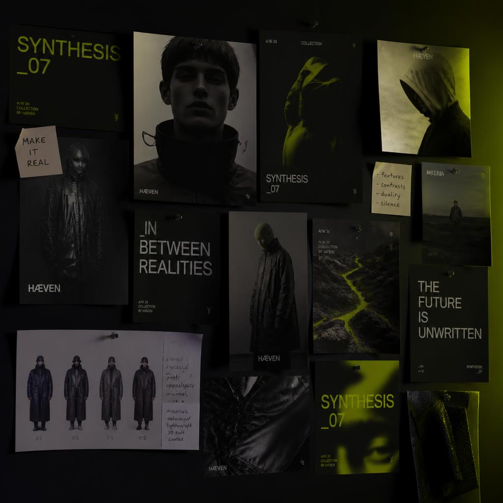 Wall of AI-generated campaign visuals and typographic posters